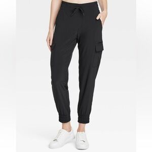 Black cargo joggers